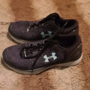 Under Armour Charcoal Sneakers with Light Blue Logo